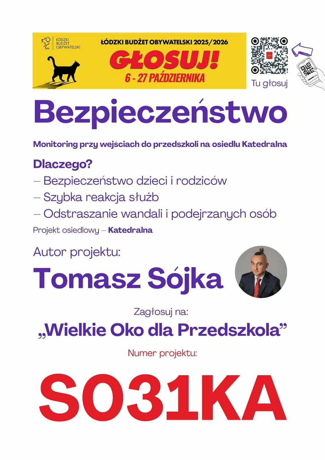 Plakat informujący o projekcie z Budżetu Obywatelskiego.