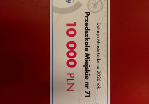 Bon na kwotę 10000 złotych do wykorzystania na akcesoria rowerowe.
